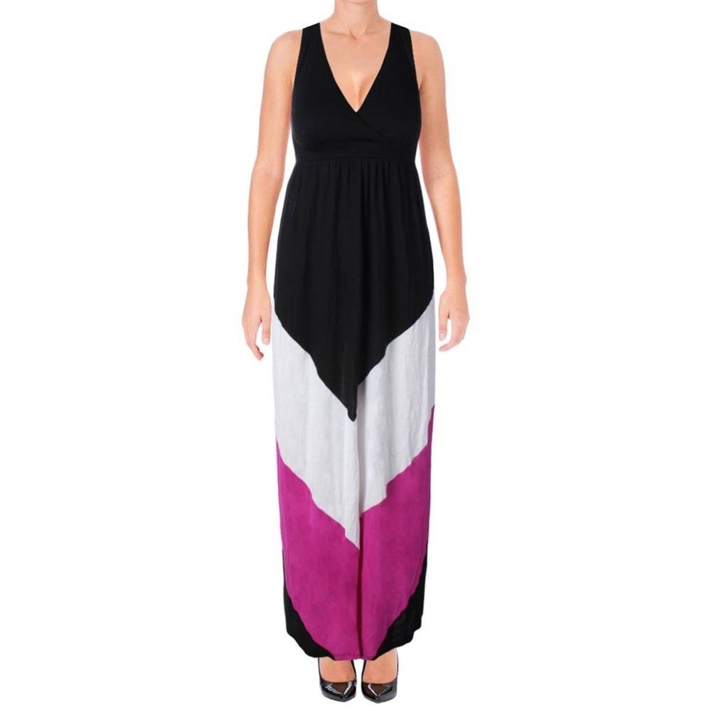 INC International Concepts Colorblock T-Back Maxi Dress